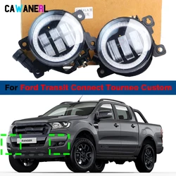 Luz antiniebla ajustable para coche Ford Ranger PX PX2 P375 T6 2012-2021, faro delantero LED de 2X30W, Ojo de Ángel, luz diurna, H11 DRL, lente antiniebla para camión