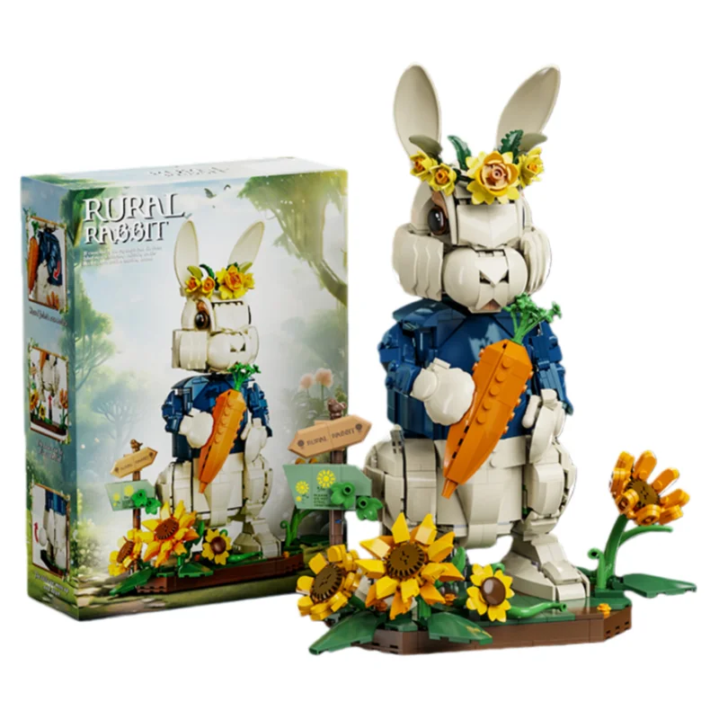 

Серия строительных блоков животных, модель кролика, сборка, настольная игрушка, орнамент, развивающая строительная игрушка для детей, подарки на день рождения