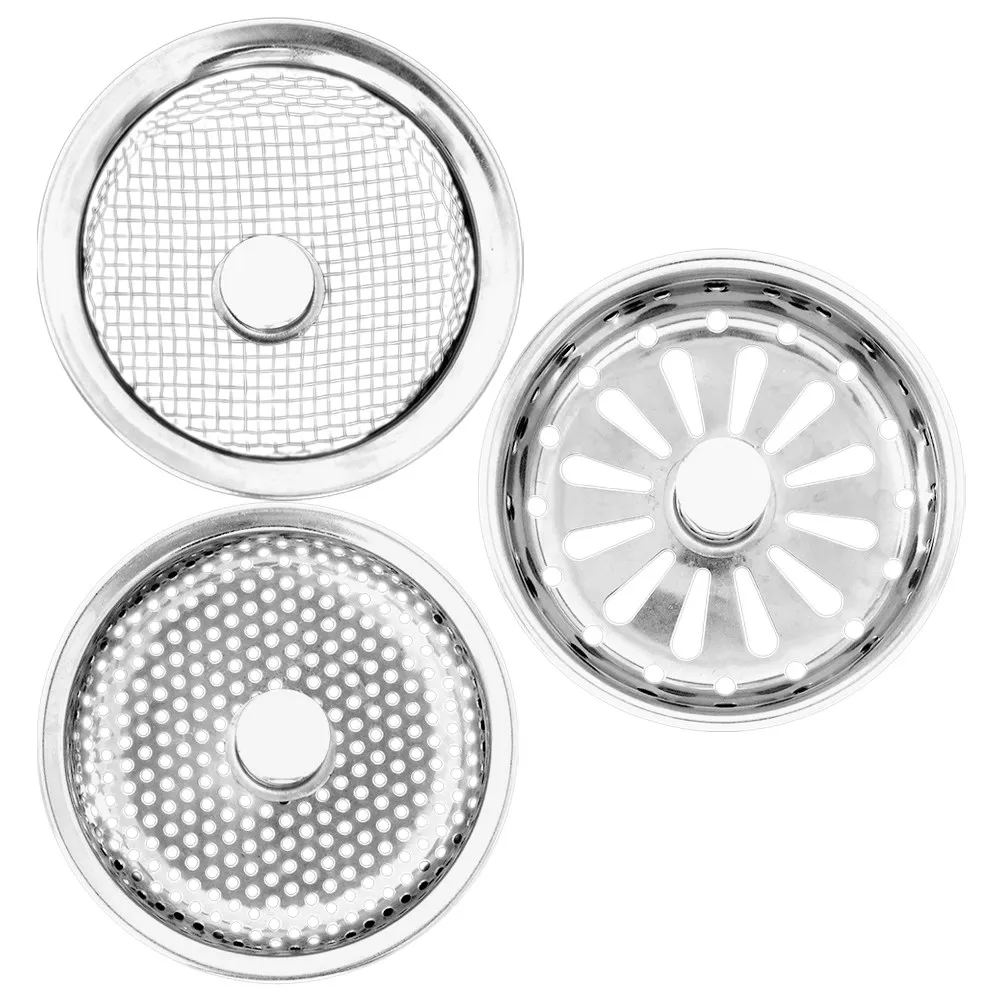 

3Pcs Floor Drain Cover Stainless Steel Hair Stopper Bathroom Shower Strainer Drain Filter Prevent Clog Rapid Drainage