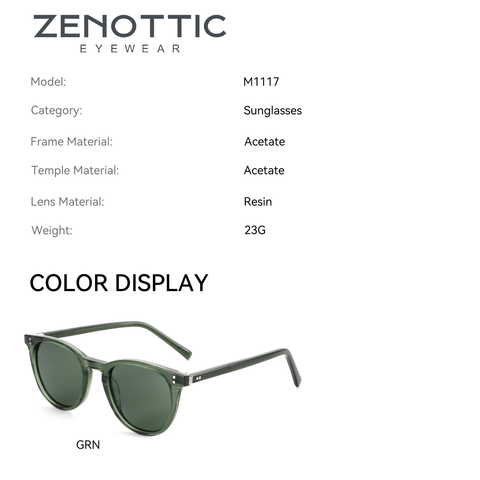 ZENOTTIC XS Size Popular Acetate Square Polarized Prescription Sunglasses For Unisex UV400 Progressive Optical Sun Glasses