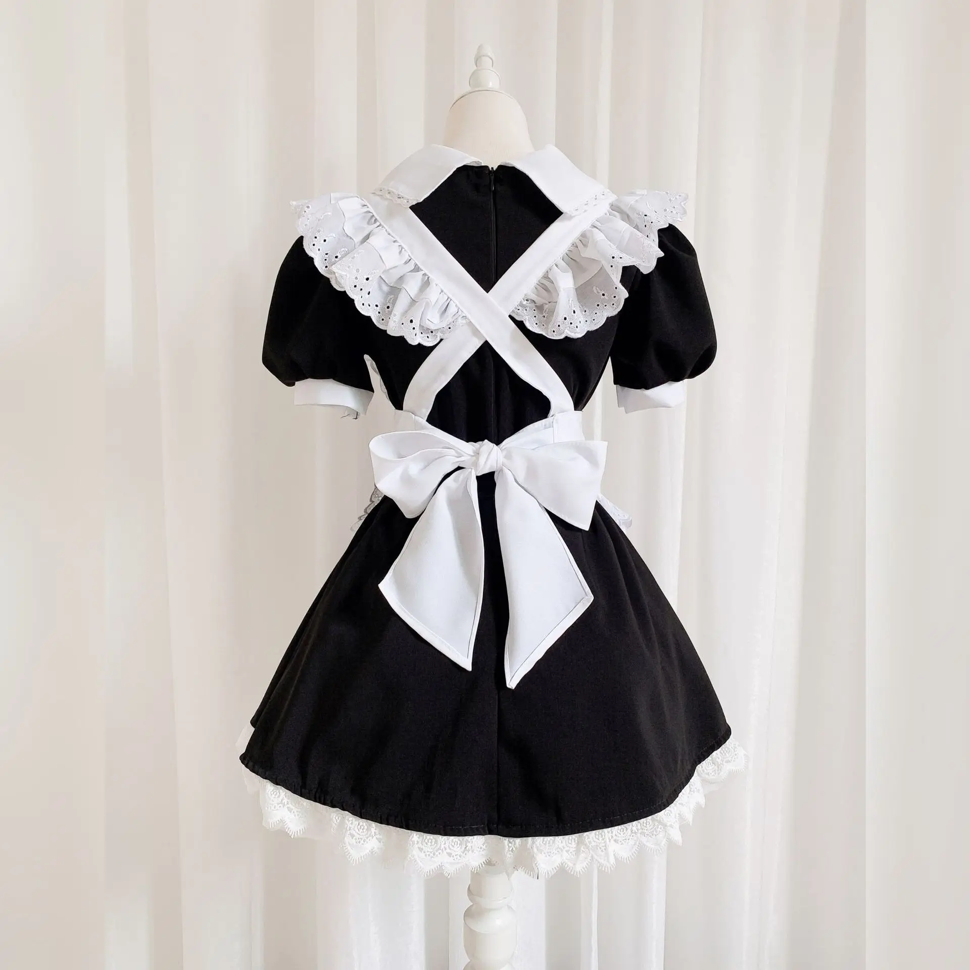 Lolita princesa vestido fantasia, Lolita vestido, Anime empregada uniforme, Preto e branco, Clássico, Saia grande