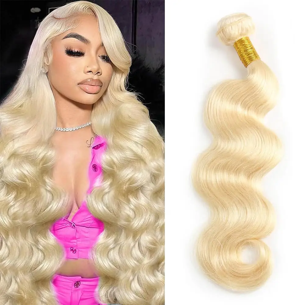 

613 Bundles Blonde Bundles Human Hair 24 Inch 613 Body Wave bundles 100% Unprocessed Brazilian Virgin Human Hair Weaving Women