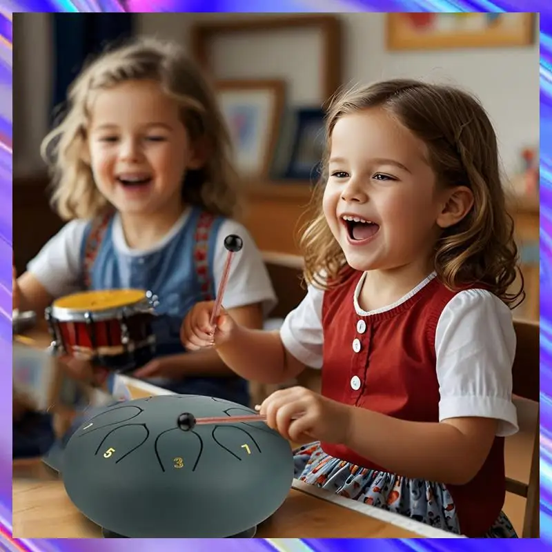 

Quality Hollow Drum Six-Inch Eight-Tone Rain Drum, Pleasant Sound Healing Instrument Children's Hand Drum Forget Worry Drum