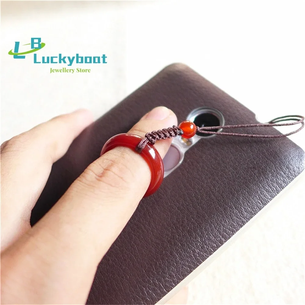 اليشم العقيق العقيق سلسلة الهاتف المحمول الهاتف المحمول حبل مفتاح سلسلة أحمر أسود أخضر أبيض متعدد الألوان