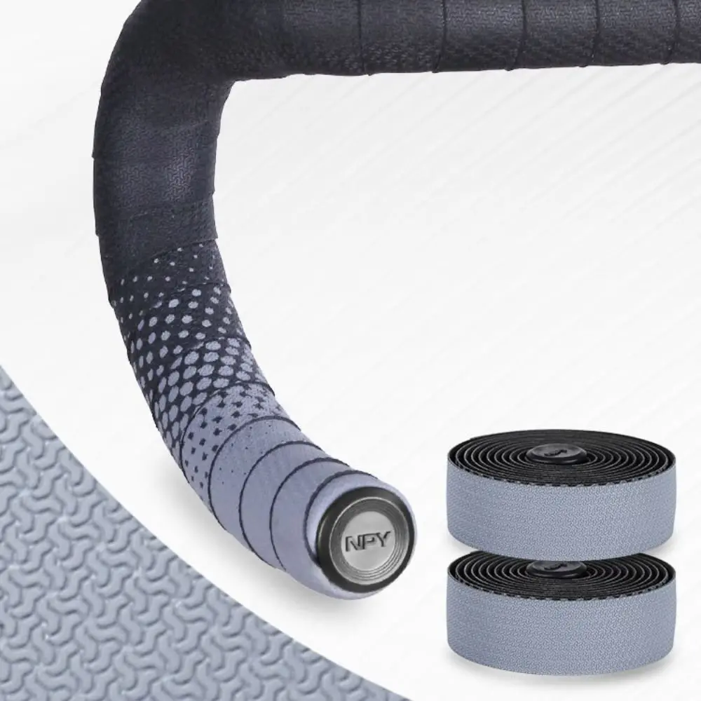 1Pair PU+EVA Bike Handlebar Tape Breathable Anti-Vibration Bicycle Handle Belt Straps With 2 Plugs Anti-Slip