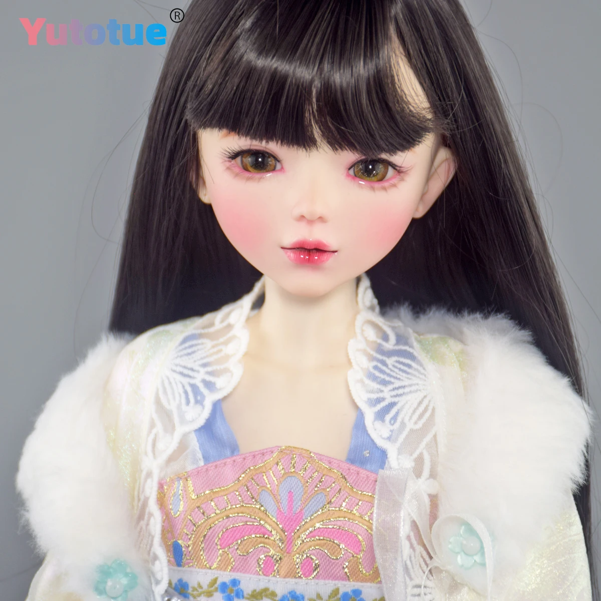 YUTOTUE 56cm 높이 고대 스타일 여성 인형 PVC BJD 바디와 탈부착 가능한 검은색 가발 의상 풀 세트 실물 같은