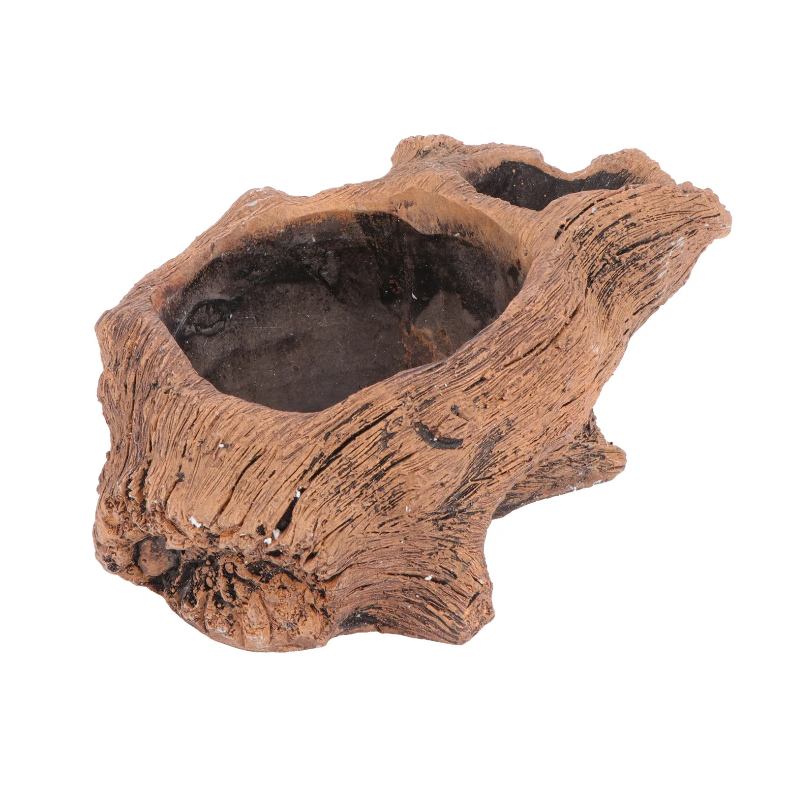 1Pcs Succulent Flowerpot Cement Planter Imitated Wood Style Retro Home Office Decor Flower Pot Decoration Planter with Holes