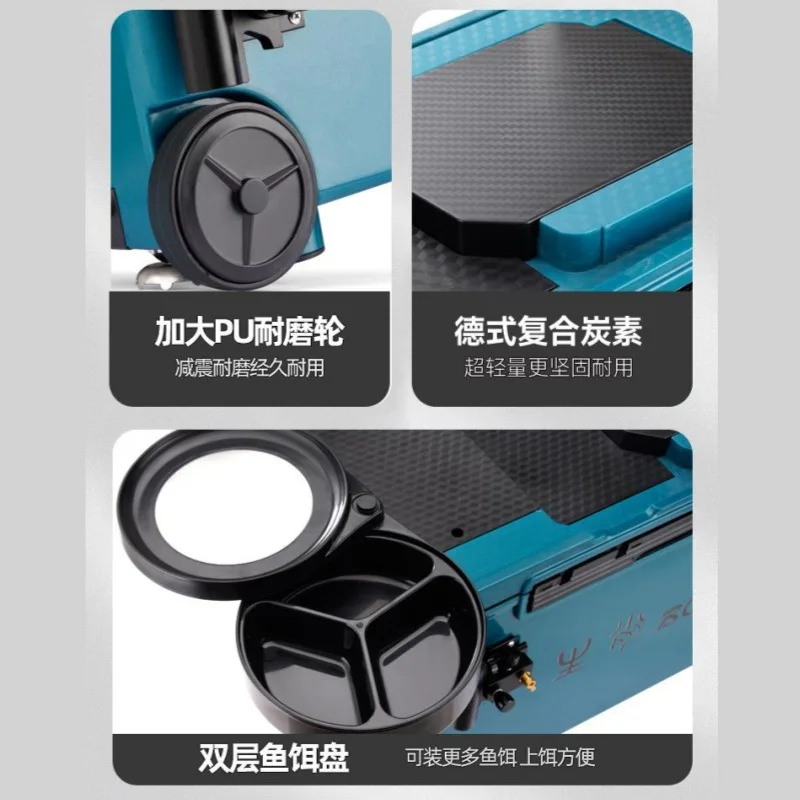 Portable Fishing Box Abs Multi-Function Tackle Storage Seat Shore Bank Capacity Load To Confirm