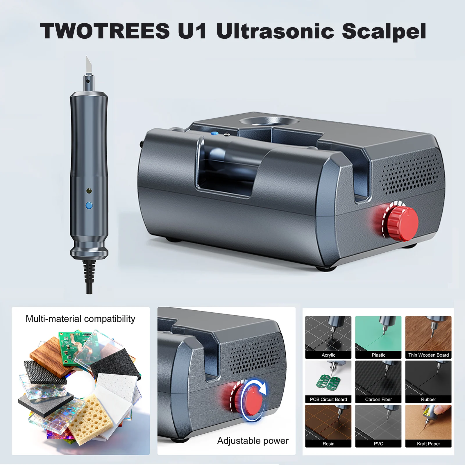 

Ультразвуковой резак TWO TREES U1, многокомпонентный резак, комплект ультразвуковых ножей, портативный беспроводной высокочастотный вибрационный резак