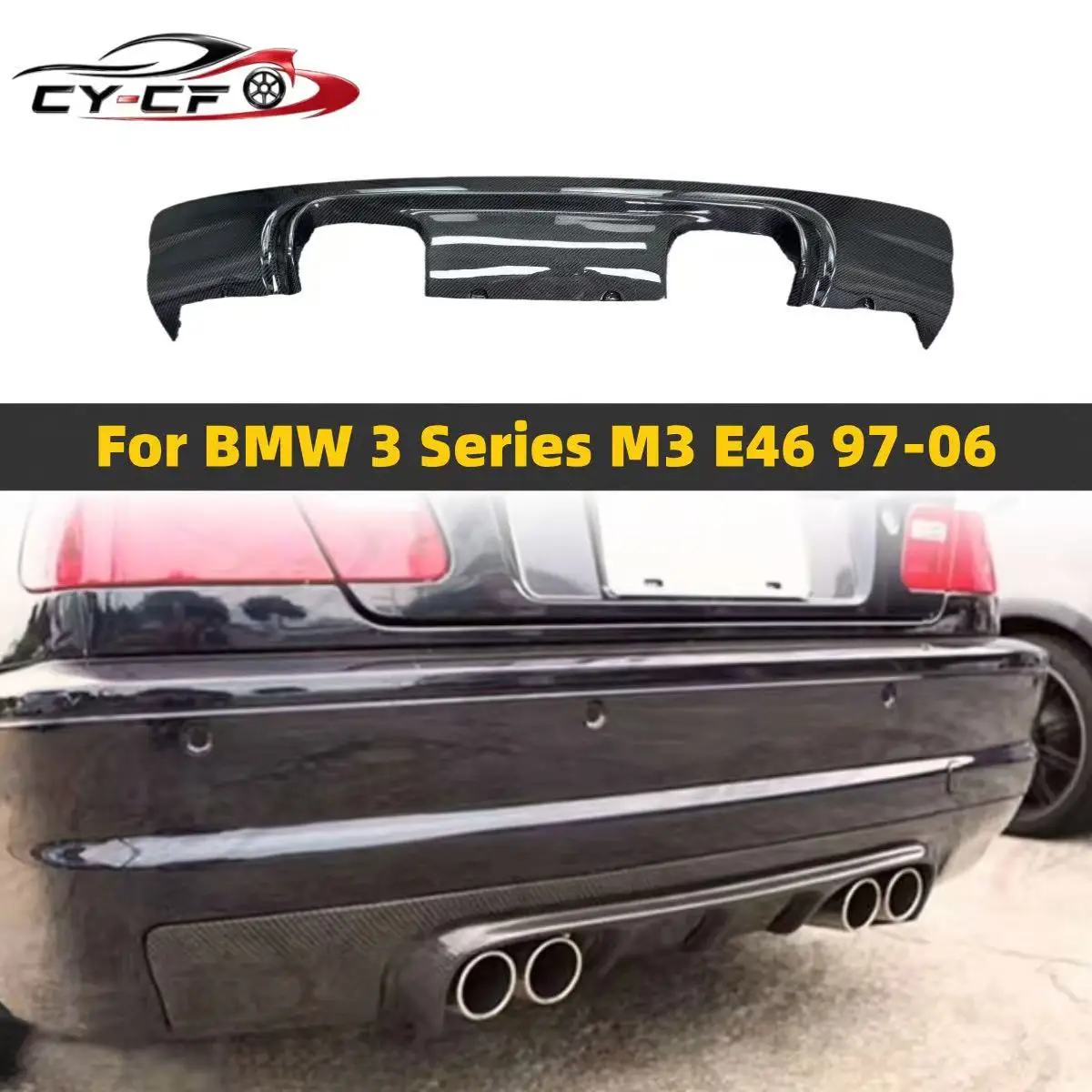 

Carbon Fiber Car Rear Bumper Lip Diffuser Spoiler For BMW E46 M3 Coupe FRP Rear Bumper Protection Guard Lip Car Body Kits 97-06