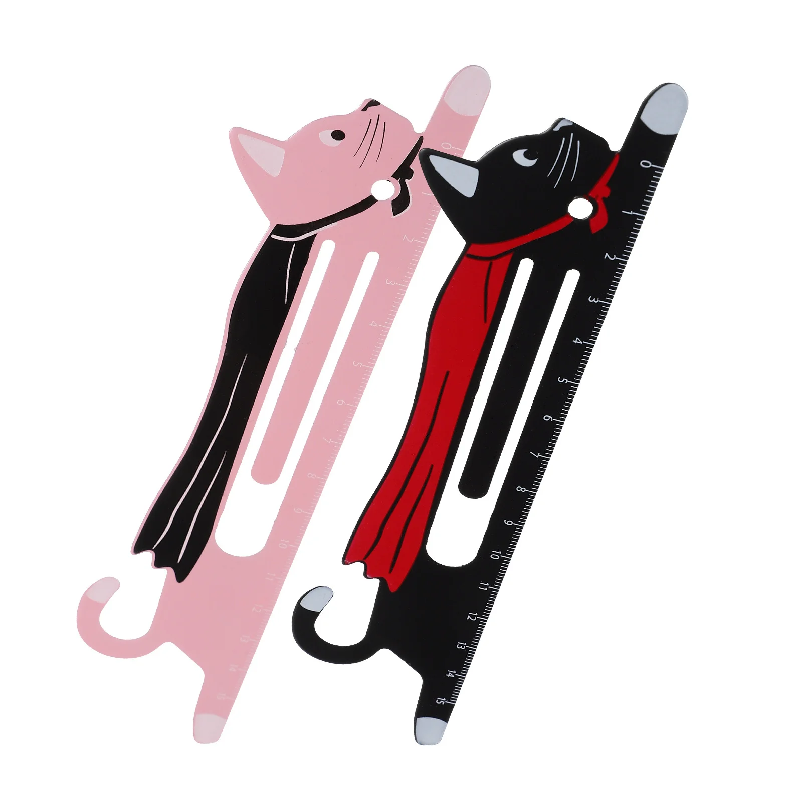 2Pcs Cartoon Metal Bookmarks Ruler Scale Design Reading Bookmarks for Students Writers Creative Gifts Book Marks