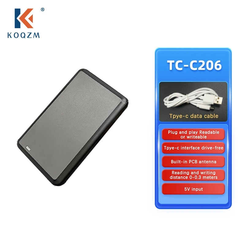 

USB UHF Tag Reader ISO18000-6C 860-960mhz Driver-free Read Write HID-USB Virtual COM Output Adjustable