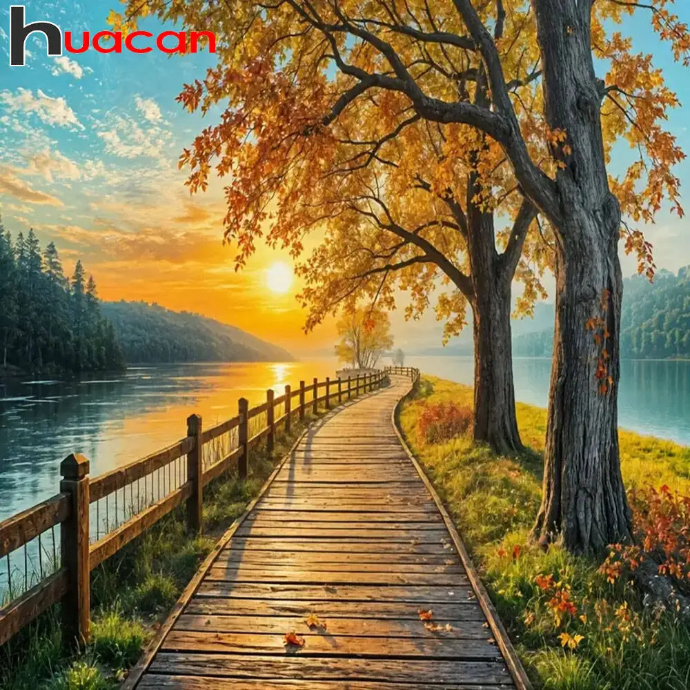 Huacan 2025, neue Kollektion, Diamant-Gemälde, Delphin, Himmel, Diamant-Stickerei, Meer, Sonnenuntergang, Mosaik, Kunst, Dekoration, Gemälde