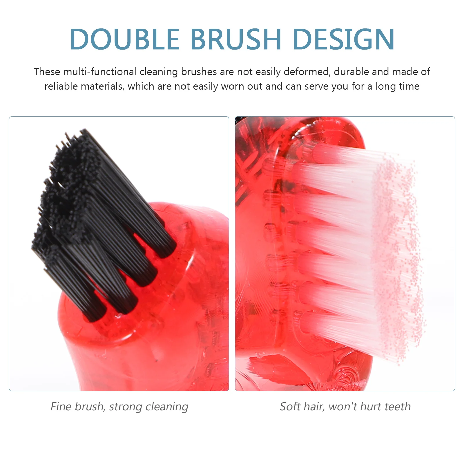 

4pcs Double-Head Denture Brushes Portable Oral Care Cleaning Tools Multi-Functional Small Brush Set Household Tooth Cleaner