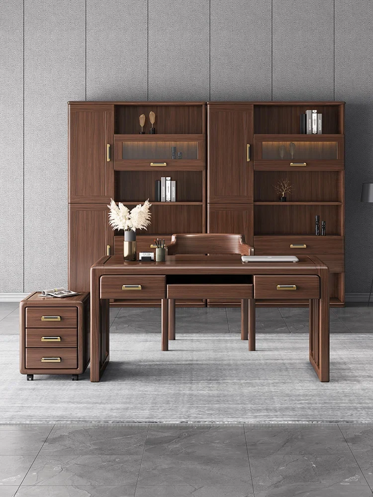 

New Chinese Style Solid Wood Simplicity Walnut Study Boss Desk