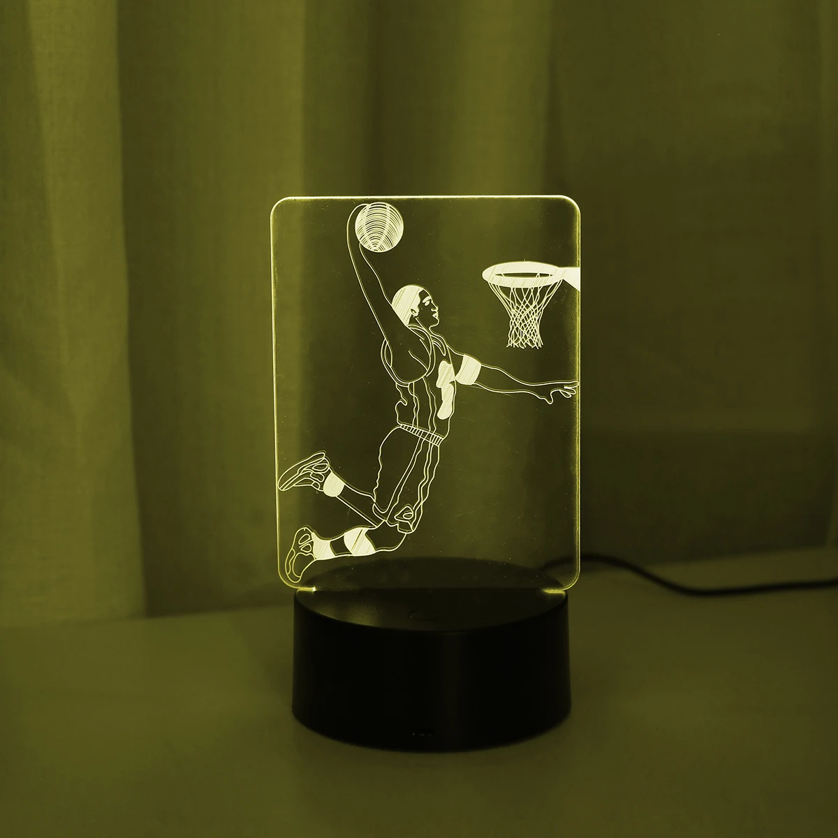 3D Basketball Youth Night Light RGB 7 Color Touch Gradient Atmosphere Night Light Suitable for Home Decoration