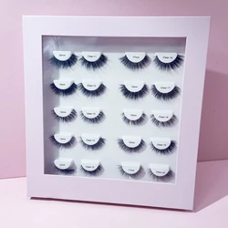 10Pairs Empty Lashes Book Pink Black Red Color False Eyelashes Packaging High Quality Lash Boxes Packaging