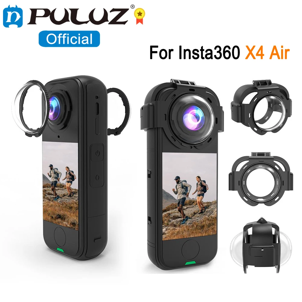 Image of PULUZ Für Insta360 X4 Air Kamera Optischer Glaslinsenschutz Schutzhülle, Rotationslinsenkappe / Snap-on Linsenschutzabdeckung Zubehör