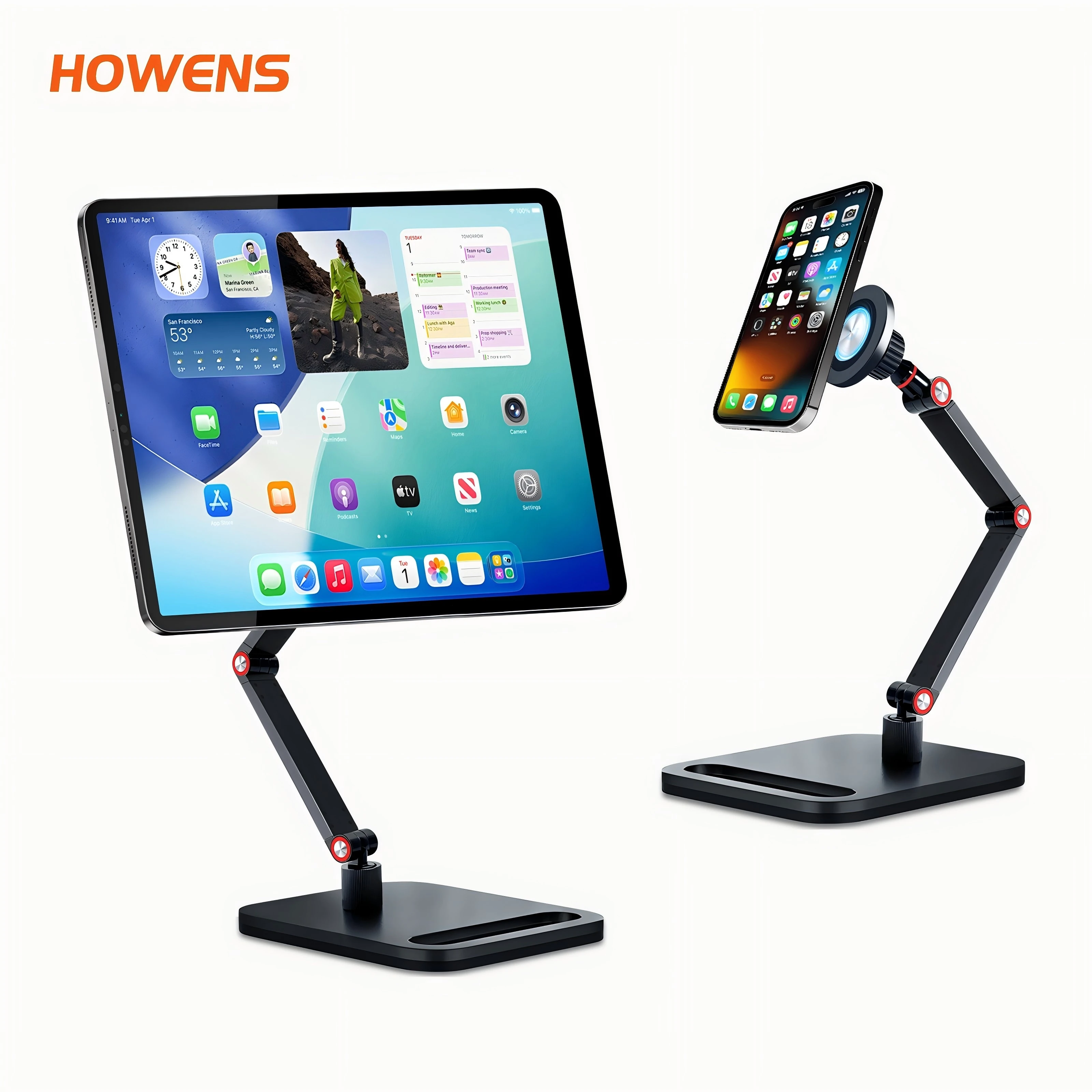 

Магнитная настольная подставка для устройств 4,7-13,3 дюймов: для телефонов, планшетов, мониторов. Мощный магнит 1 кг, многопозиционный магнитный эффект, 360°. ° Ротати