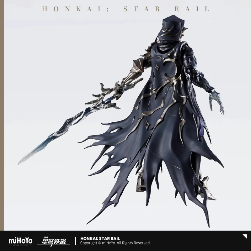 [Genuine] 17CM Ember Raider Statue Honkai Star Rail Flame Reaver SHF Dark Swordsman Model Anime Cosplay Movable Ornament Badge