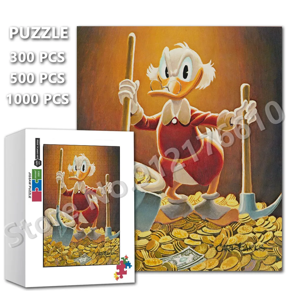 

300/500/1000 Pieces Jigsaw Puzzle Disney Cartoon Donald Duck Daisy Educational Puzzles Game Diy Handmade Toys for Children