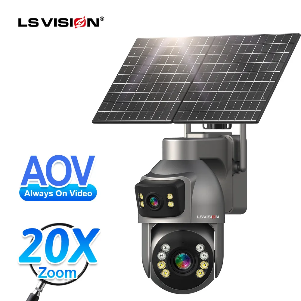 LS VISION 4G WiFi كاميرا CCTV تعمل بالطاقة الشمسية AOV 7/24 شبكة أمن الوطن AI شعبية في الهواء الطلق كاميرا شبكة مراقبة تعمل بالطاقة الشمسية #2