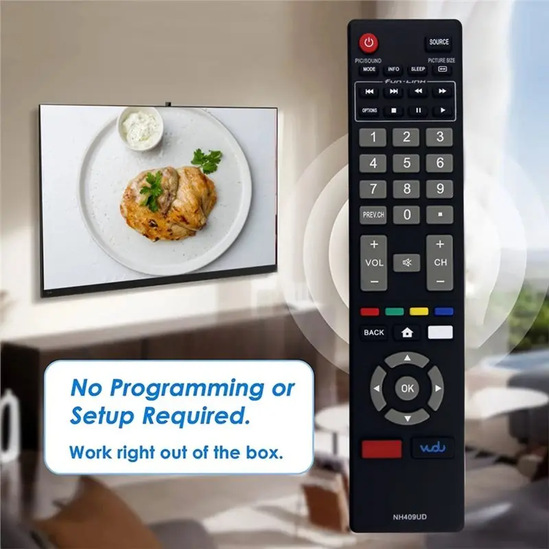 ABKN Replacement Remote Control for Magnavox TV 32ME305V/F7 39MF412B/F7 40MV336X 43MV314X 50MF412B/F7 55ME314V NH409UD