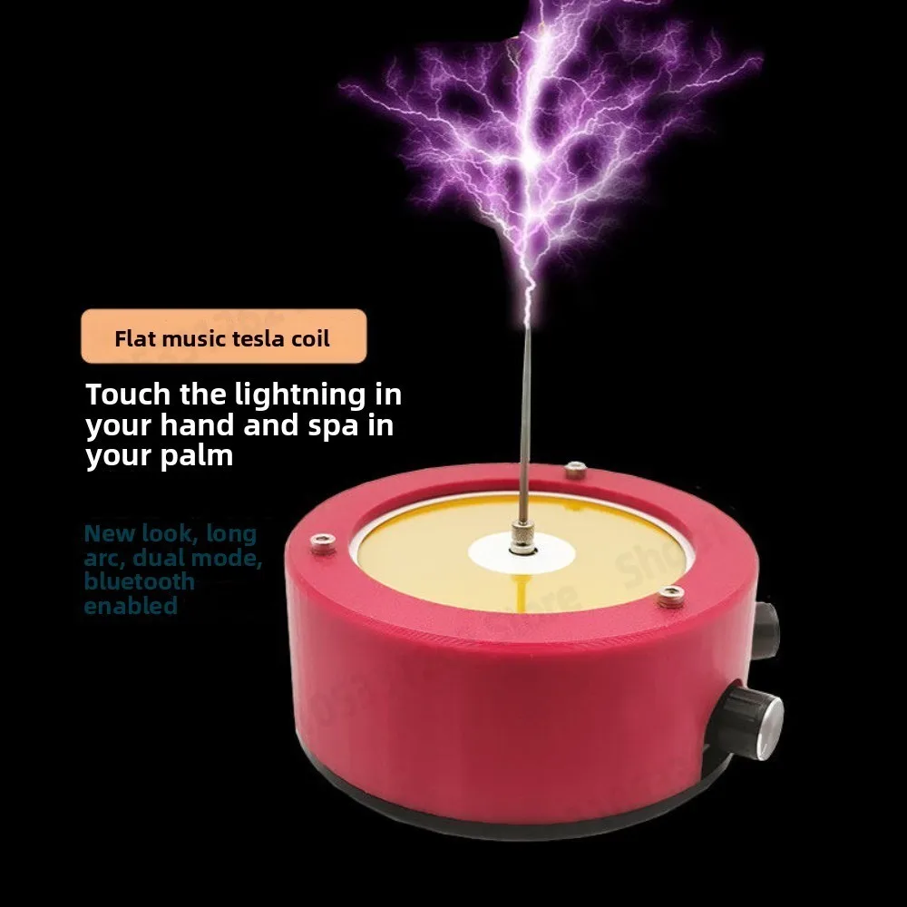 Circular Tesla Coil Bluetooth Music Artificial Lightning Magnetic Storm Coil Touchable Arc Desktop Ornament