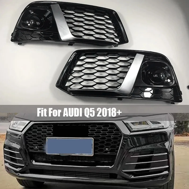 Fog Lamp Frame Honeycomb Grille Air Outlet Grille Front Bumper Grille Automotive For  Q5 Q5L 2018-2020 Parts