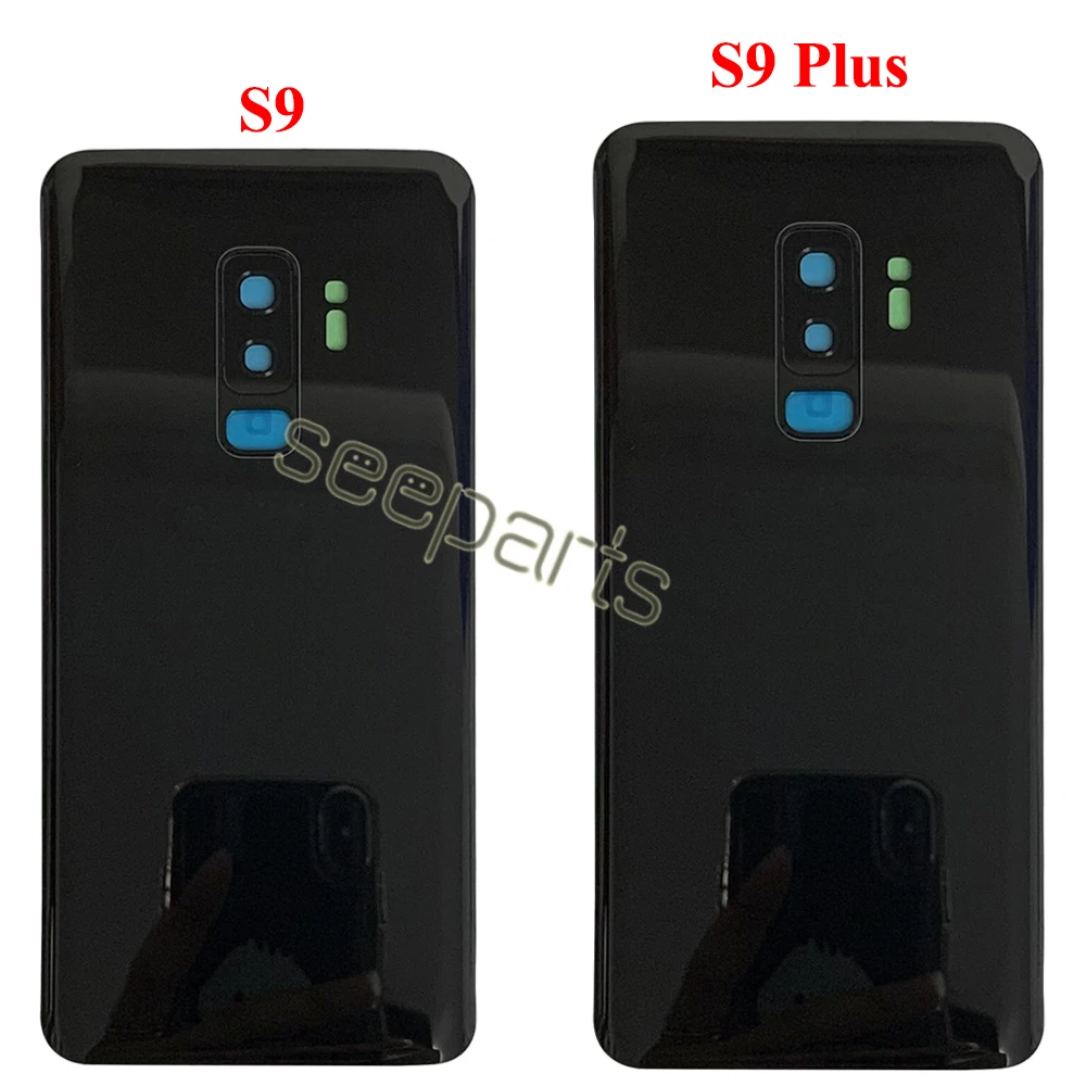 For Samsung Galsxy S9 Plus Back Glass Battery Cover Rear Glass Door Housing Panel Repair For Samsung S9 Battery Cover With Lens