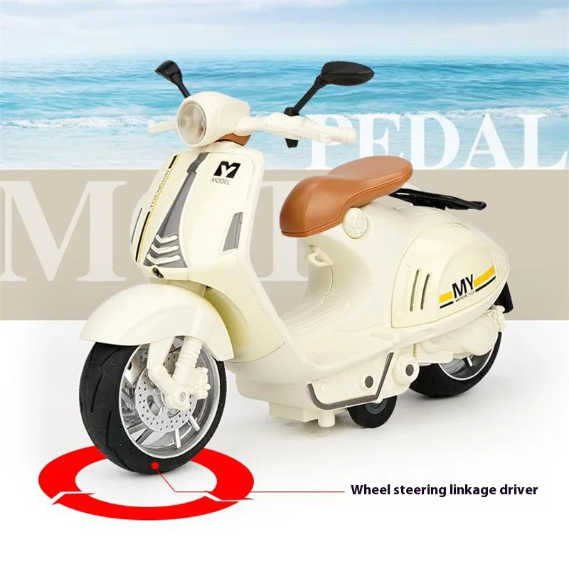 1: 10 Alloy Electric Motorcycle Model Toys with Lights Music Children\'s Toys Motorbike Model Ornament Gift for Motorcycle Fans