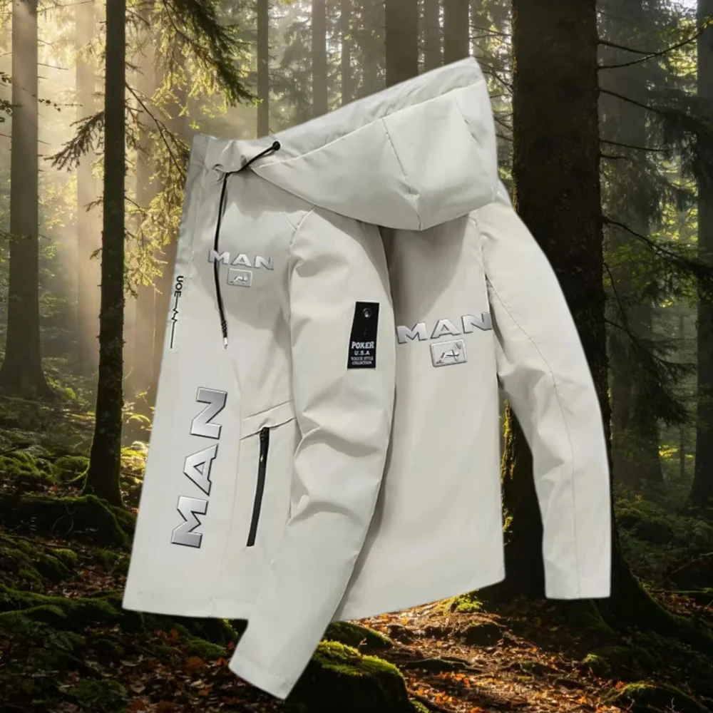 Fashionable spring autumn new classic design printed casual outerwear brand mens hot selling outdoor sports hiking hooded jacket