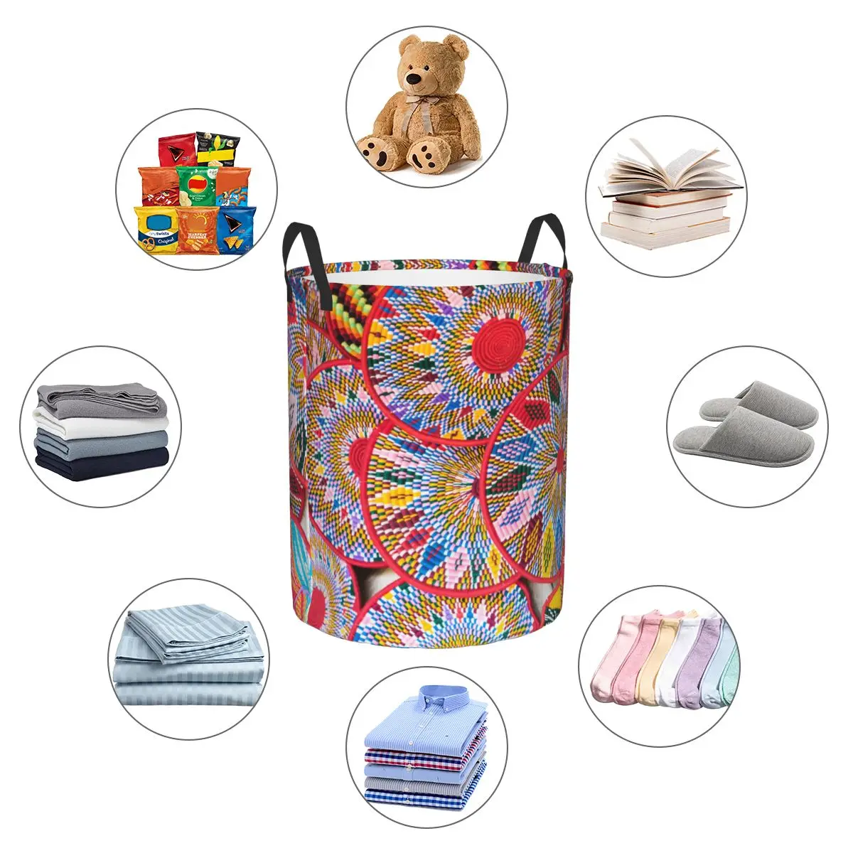 Custom Ethiopian Habesha Art Laundry Hamper Large Storage Basket Kids Nursery Toy Organizer