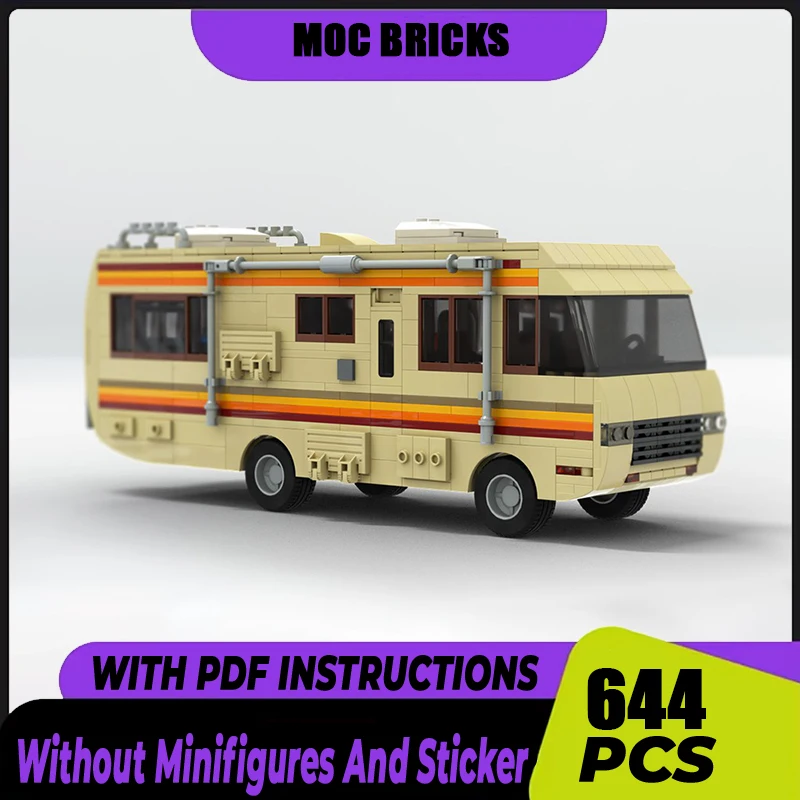 Urban Vehicle Model Moc Building Blocks Motor Home RV City Car Technology Bricks DIY Assembly Construction Toy Holiday Gift