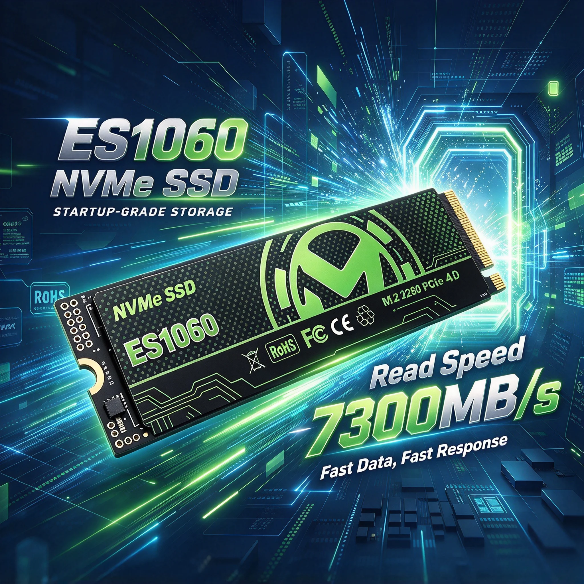 ES1060 M.2 NVMe Inside Solid State Disk, 4TB/500GB/1TB/2TB, Quick Transfer Storage, PC, Gaming, Desktop, Laptop. Prime Boost.