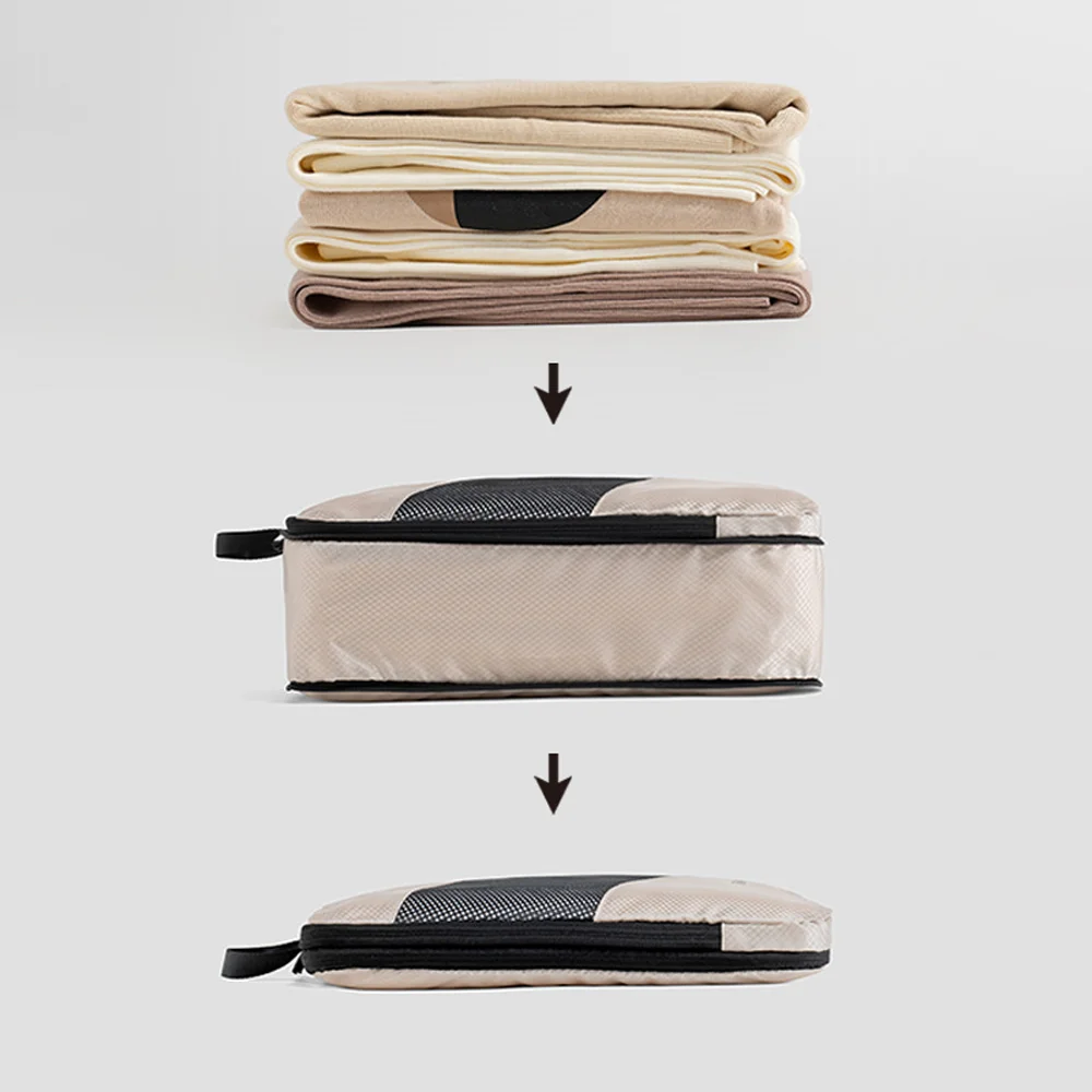 [السفن من كوريا] حقيبة ضغط للسفر مكونة من 6 قطع وحقائب سفر منظمة لتوفير الحجم