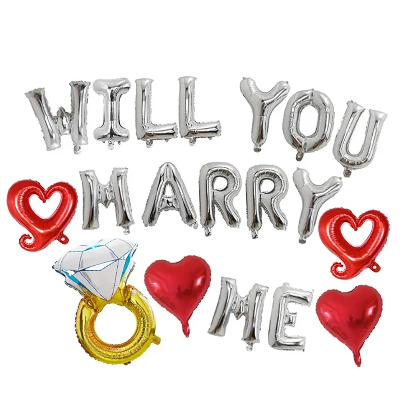 will you Marry Me Balloons Proposal Party Backdrop Bachelorette Party Wedding Favor Proposal Foil Balloon Wedding Decorations