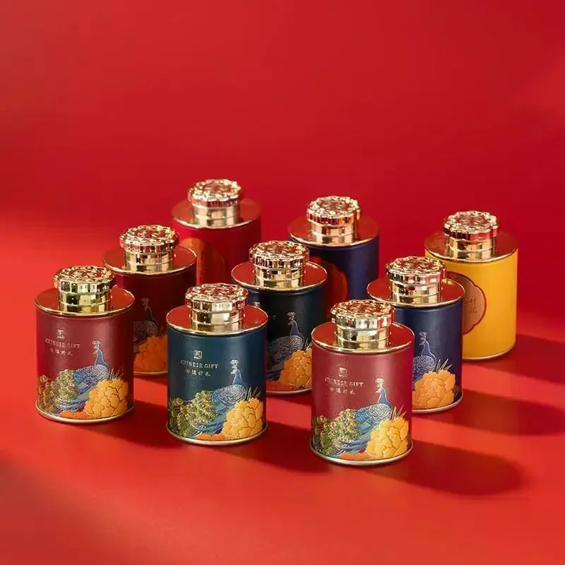 Mini Empty Tea Tin Can Airtight Sealed Jar Portable Storage Box for Green Black Tea and Small Item Home Packaging Party Supply