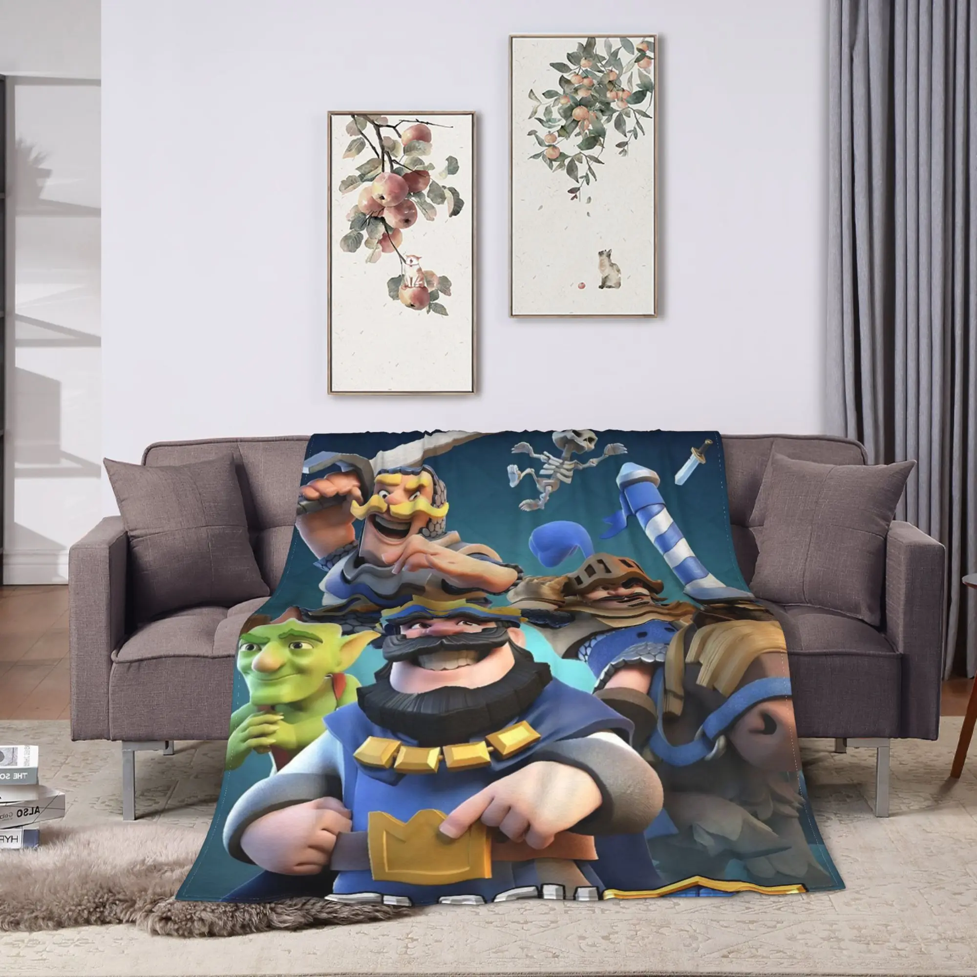 Clashes Game Royales بطانية الفانيلا الخريف/الشتاء تنفس لينة رمي البطانيات للمنزل غرفة نوم الفراش يلقي