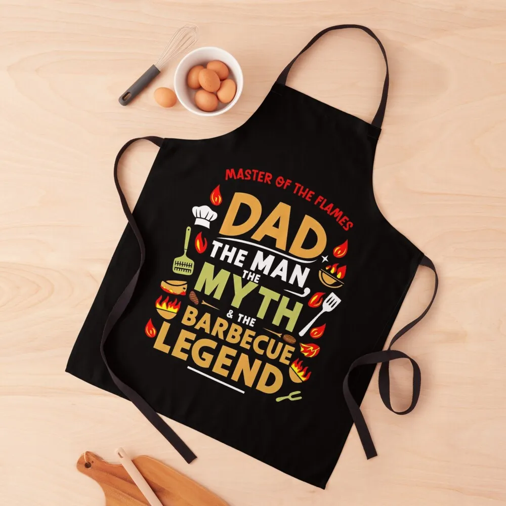 

Dad: The Man, The Myth, and The Barbecue Legend Apron chef costume Waterproof Kitchen For Women Apron