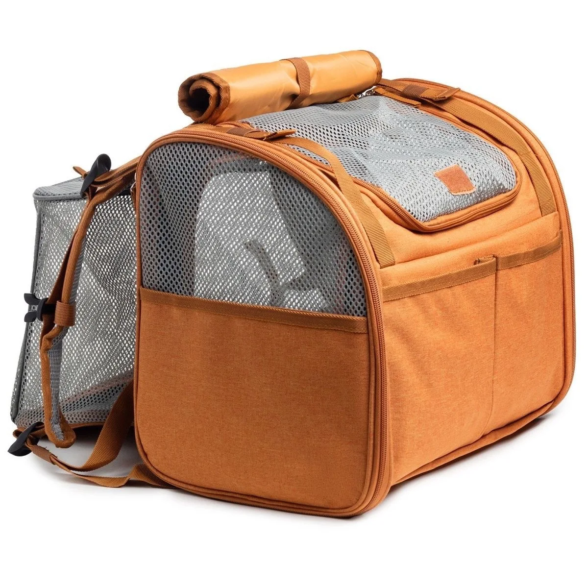 

Expandable Dual-Compartment Cat Backpack for Cats Dogs Large Capacity Pet Travel Bag Handheld Carrying Bag for Pets