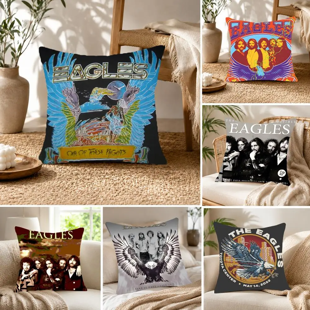 Classic Rock-Band T-The Eagles Cushion Cover Fluffy velvet Nordic style plush Living room sofa decorative