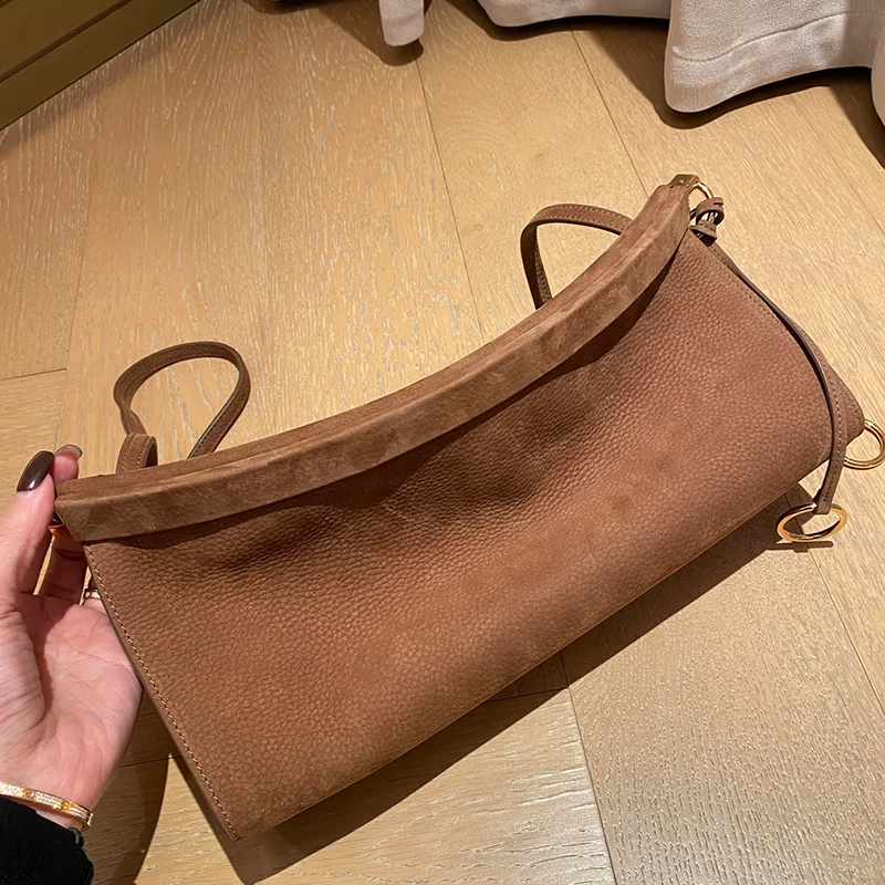 

2025 new leather curved bag design horizontal medium and small single-shoulder crossbody women's bag