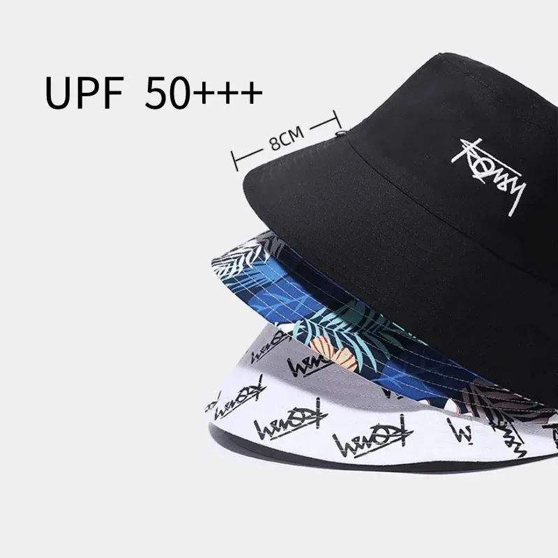 Big Head XL63cm Letter Print Bucket Hats Men Women Large Size Reversible Hip Hop Fisherman Caps Summer Sun Hat Plus Size Panama