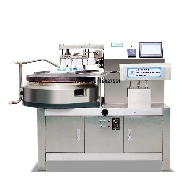 

AOLS XZ-60 Full-Automatic Commercial Pancake Machine Automatic Flipping Non-Stick Coating 304 Stainless Steel Electric Heating