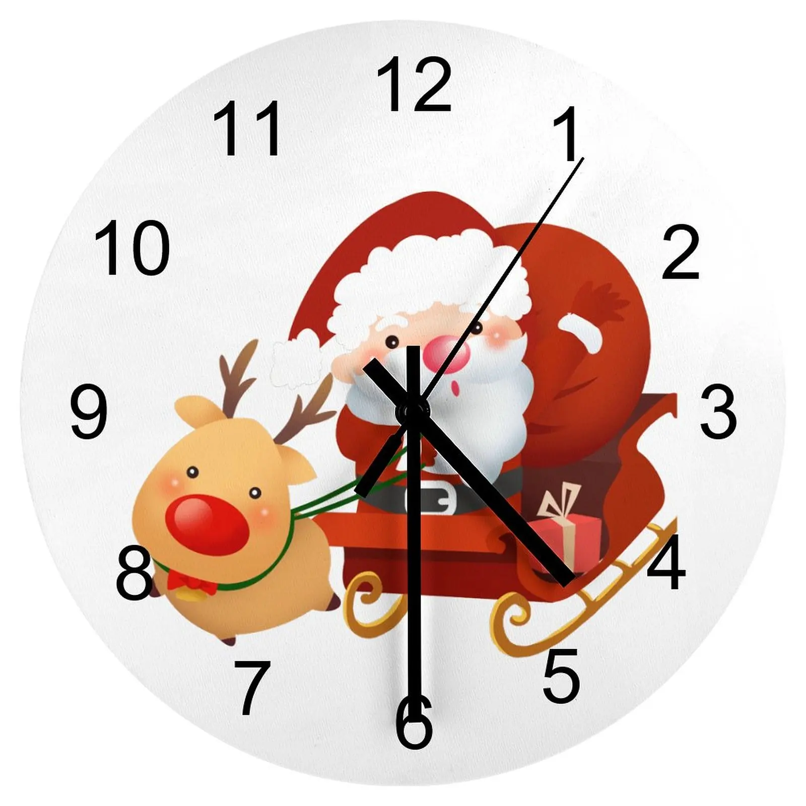 

Kitchen Wall Clock Santa Claus Clocks 12 inch Mute Fashion Round Artistic Durable Retro