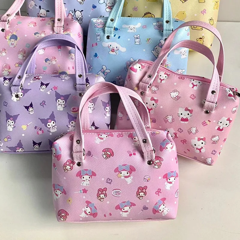 

Сумка кросс-боди Sanrio Hello Kitty Cinnamoroll Kuromi, Портативная сумка на плечо, большая емкость для хранения, искусственная кожа, для студентов, водонепроницаемый, женский подарок