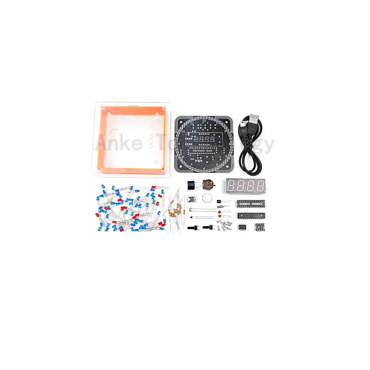 (Spare parts) Rotating LED electronic clock kit, light-controlled temperature DS1302, C8051 single-chip microcomputer electronic