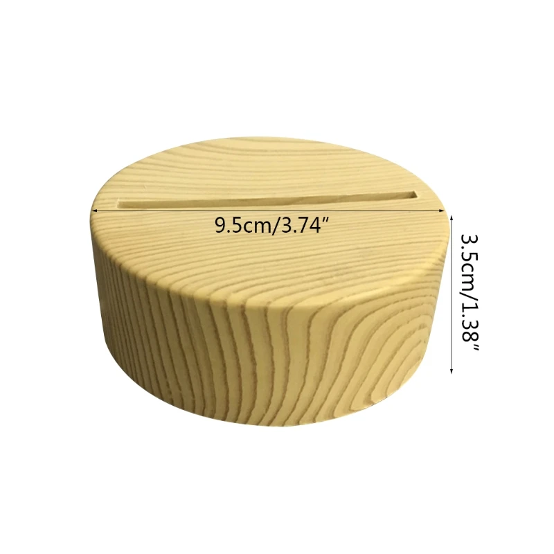 Harskunst Ronde LED-verlichting Displaybasis Voetstuk Kristal Houten verlichte basis