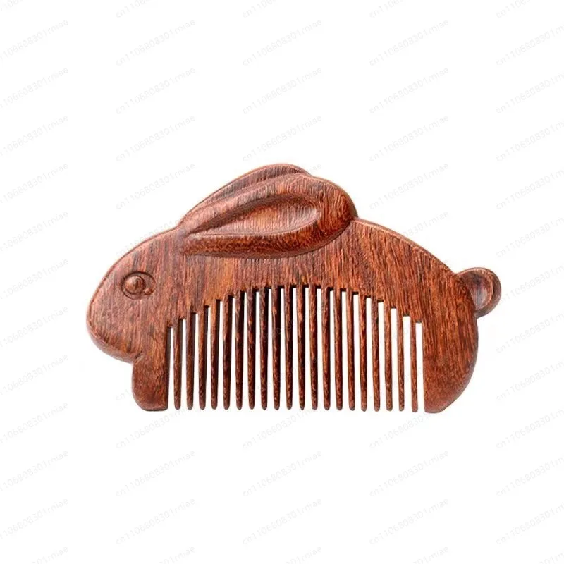 

Sandalwood comb, Yutu solid wood large wide dense teeth creative ancient fairy craft